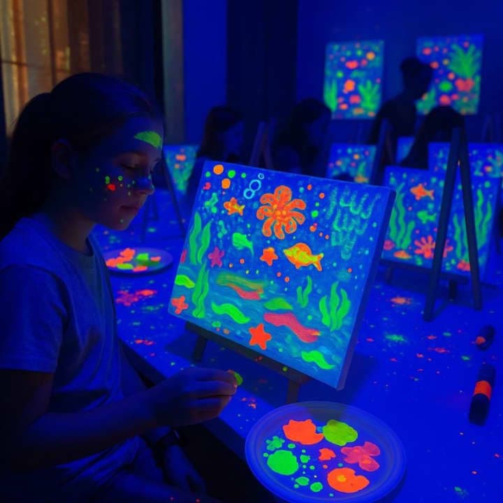 PINTA LUZ – Taller de pintura neón para niños…